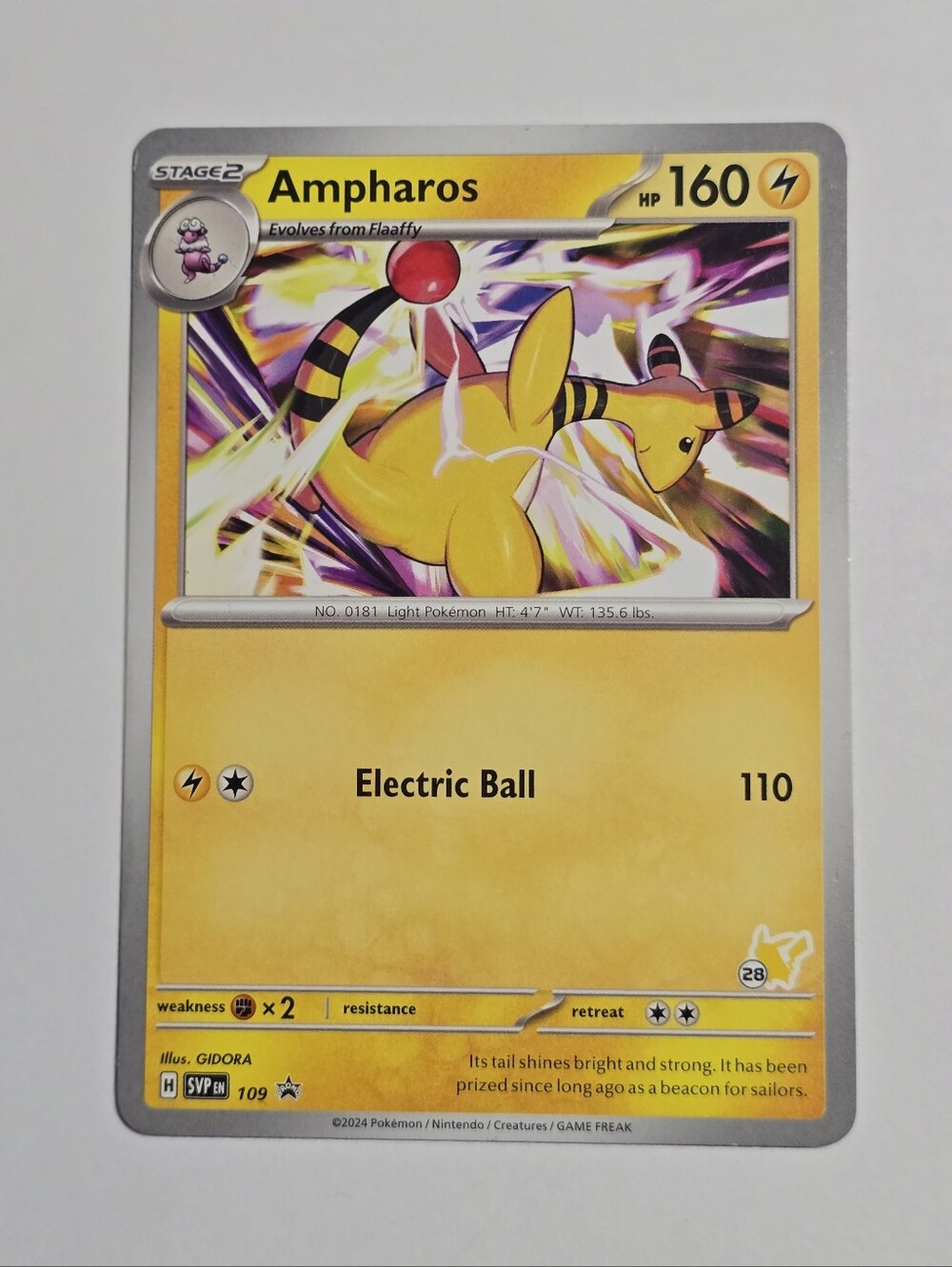 Pokemon Ampharos SVP 109 Scarlet Violet Black Star Promo Battle Academy NM